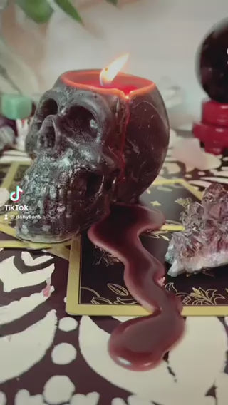 Bleeding Skull Candle